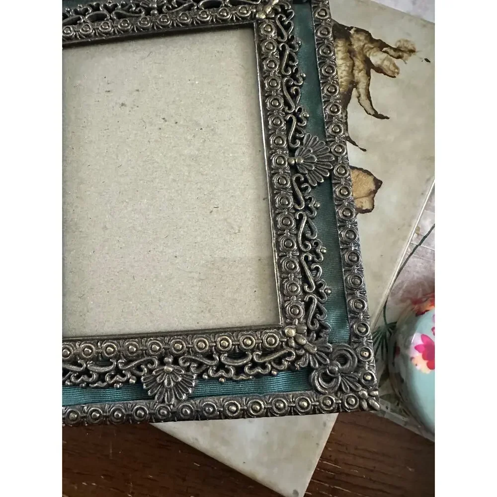 3x5” frame Victorian scrolling baroque metal mystical dark fairy home decor art
